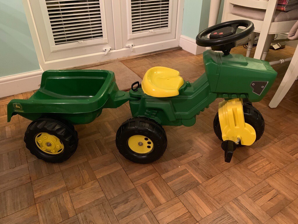 john deere tractor and trailer with steering wheel sounds